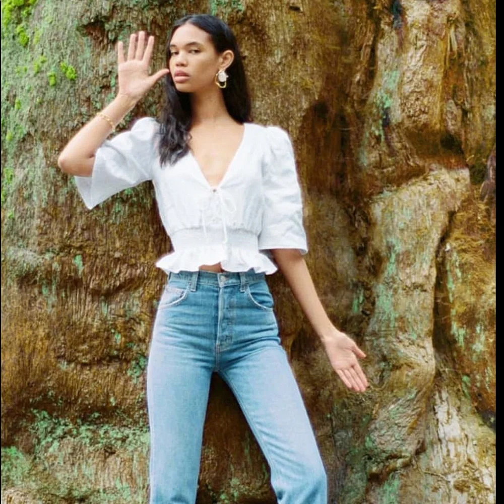 Reformation Emilia Top in White XS